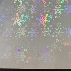 Flocons de neige Film holographique auto-adhésif transparent | Choisissez votre quantité ou votre modèle |