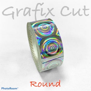 Silver Round Holographic Tape, Choisissez votre taille, HoloRound