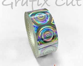 Silver Round Holographic Tape, Choose your size, HoloRound