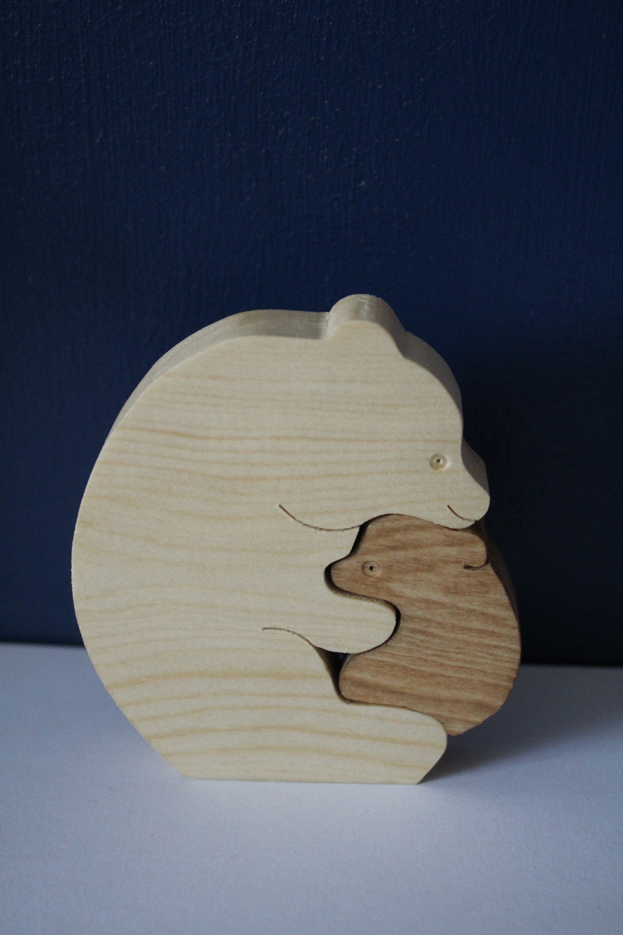 Oso y cachorro lindo oso con el bebé oso de madera regalo | Etsy