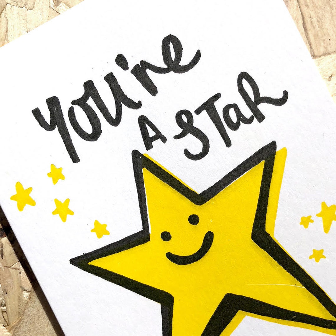 Letterpress Youre A Star Greetings Card Etsy