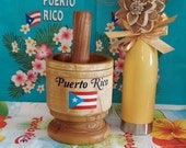 Puerto Rico Wood Mortar and Pestle size LARGE 16 39 39 inches Round Diameter 6 39 39 .5 inches tall You could make Mofongo, Mojito and much More