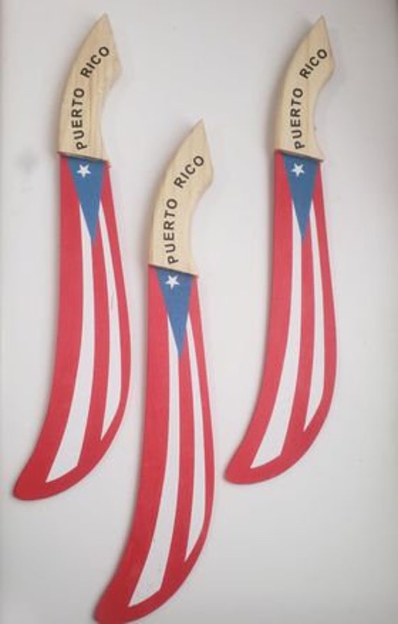 Puerto Rico Flag Machete Material wooden Measure Etsy