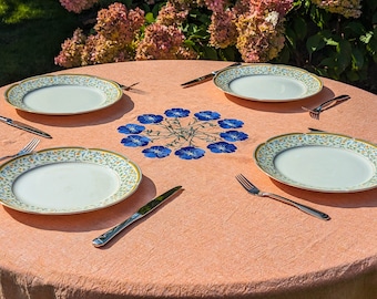 Stylish Linen Tablecloth | Pink Tablecloth For Round, Rectangle, Square Table | Natural linen tablecloth | Stone washed custom tablecloth