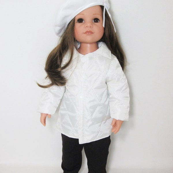 Manteau et béret blancs compatibles poupées Gotz ( hannah et happy kids ou articulée ) Maru, Finouche