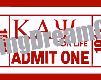 Instant Download - Kappa Alpha Psi Fraternity Admit One Ticket SVG file Cut cutting File, svg files Cricut Silhouette