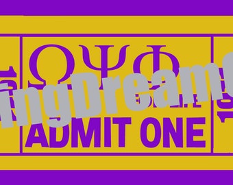 Instant Download - Omega Psi Phi Fraternity Admit One Ticket SVG file Cut cutting File, svg files Cricut Silhouette