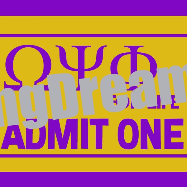 Instant Download - Omega Psi Phi Fraternity Admit One Ticket SVG file Cut cutting File, svg files Cricut Silhouette