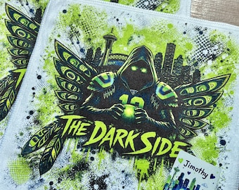2 Dark Side Rally Towels, Seattle Football Blue and Green.