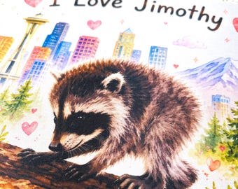 Jimothy Raccoon Seattle Mouse Pad – PNW Wildlife Desk Accessory