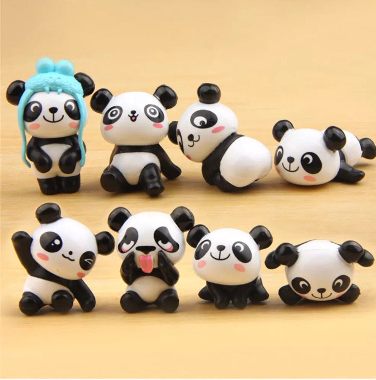 Yardwe 5 Pçs Panda Ornamento Topo De Bolo Decorações Tablescape