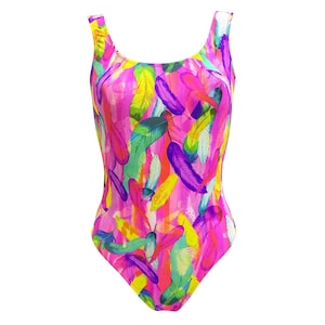 Feathers Bodysuit, Swimwear, One piece, (rave bodysuit, rave outfit, women's rave wear, festival outfit, festival bodysuit, rave one piece)