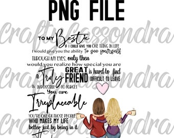 PNG Besties Quote to My Bestie If I Could Give You One Thing - Etsy