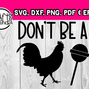 File SVG DXF per umorismo per adulti - File Cricut Design Space - Silhouette di gallo - Decalcomania in vinile per auto - File di taglio di animali da fattoria