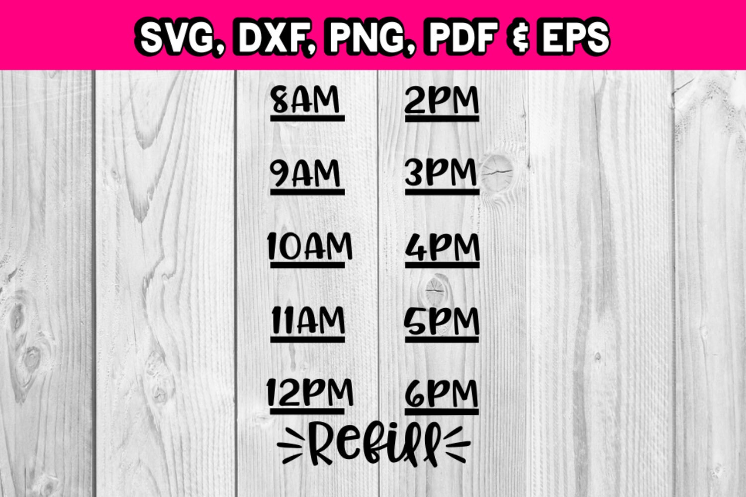 Vinyl Decal Size Chart For Water Bottle