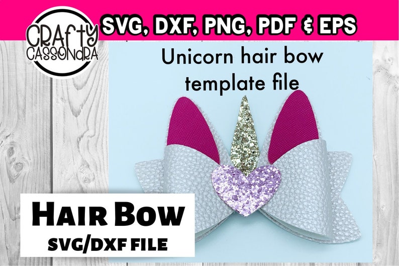 Unicorn Hair Bow Svg Template Hairbow Svg Etsy