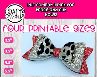 Standard hair bow - Print PDF files for a trace and cut ONLY