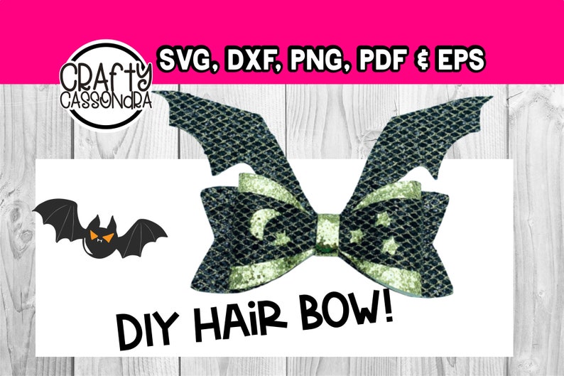 Halloween Hair Bow Svg Template Bat Wings Hair Bow Etsy
