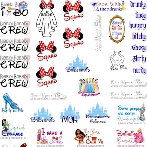Disney Prinzessinnen Thema Bachelorette Party temporäre Tattoos - mit KOSTENLOSER Partyanleitung