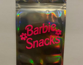 Personalized Barbie Snack Pouches for Bachelorette Party- 2 Options for Back Customization