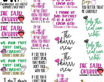 Cardi B Bachelorette Party Temporary Tattoos- w/ FREE party print instructions