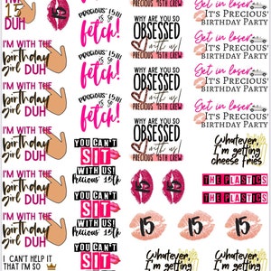 Mean Girls Birthday Party Temporary Tattoos- Custom w/ FREE party print instructions