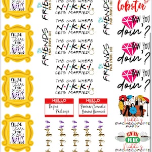Friends Theme Bachelorette Party Temporary Tattoos- w/ FREE party print instructions