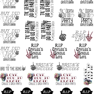 Til&#39; Death do Us Party Bachelorette Party Temporary Tattoos- w/ FREE Party Print Instructions