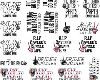Til' Death do Us Party Bachelorette Party Temporary Tattoos- w/ FREE Party Print Instructions