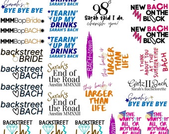 90's Boy Band Bachelorette Party Temporary Tattoos- w/ FREE party print instructions