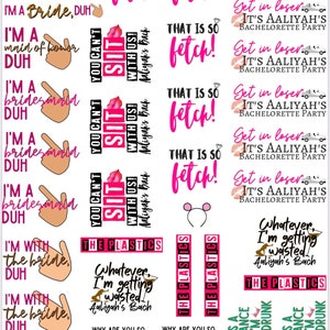 Mean Girls Bachelorette Party Temporary Tattoos- w/ FREE party print instructions