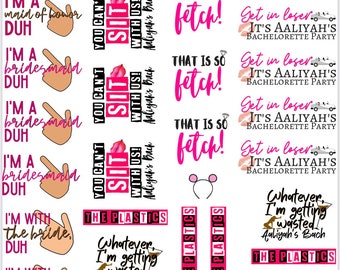 Mean Girls Bachelorette Party Temporary Tattoos- w/ FREE party print instructions