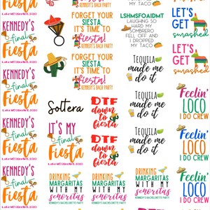 Fiesta Theme Bachelorette Party Temporary Tattoos- w/ FREE party print instructions