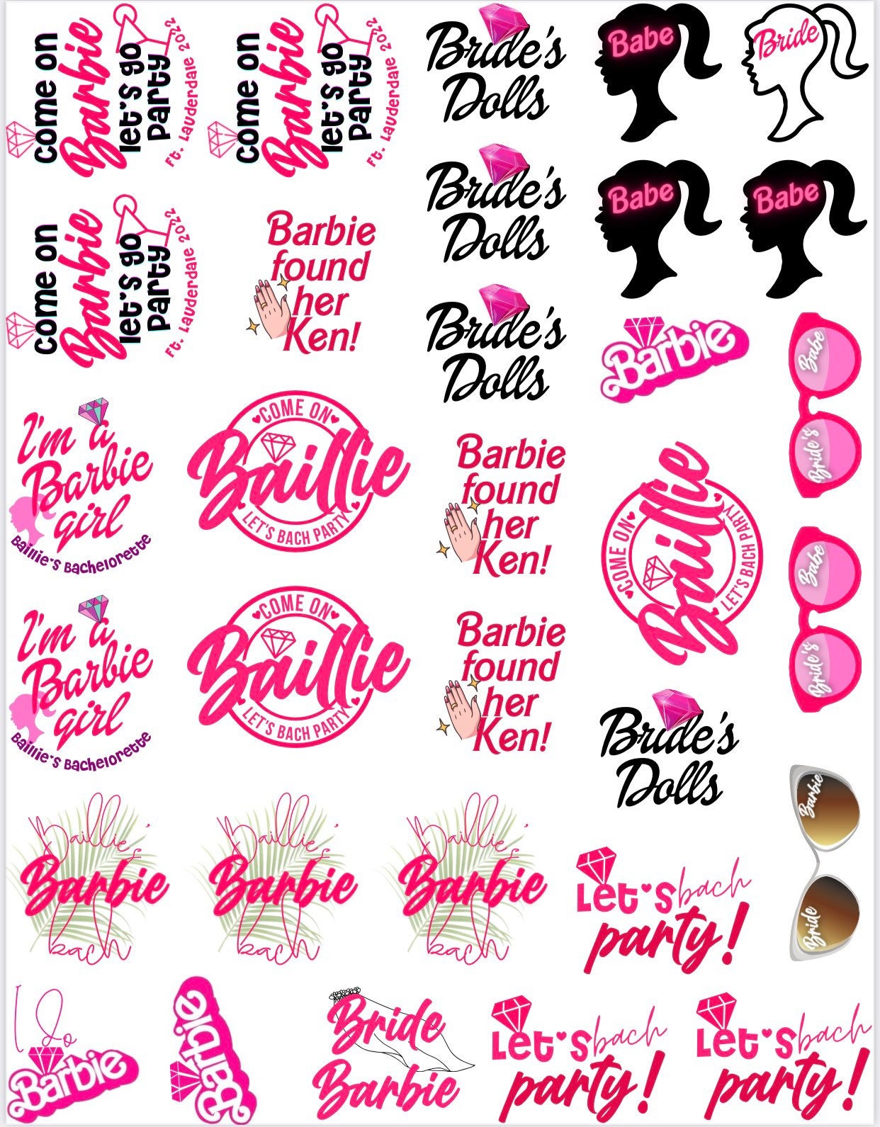 Buy BARBIE Bachelorette Party Temporary Tattoos W/ FREE Party Online in  India - Etsy