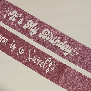 Kids Glitter Birthday/ Celebration Sash w/ Free Clip- You Choose the Words!