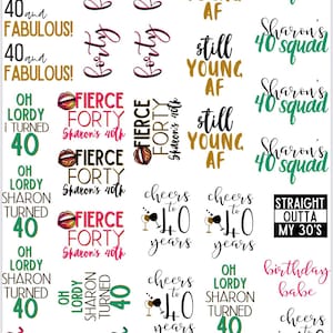 40th Birthday Temporary Tattoo- Custom w/ FREE party print instructions