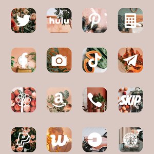 Custom Terracotta Aesthetic iPhone iOS 14 App Icons + Background, iPhone iOS 14 App Icons Set of 60+, Custom App Icons + Widgets 70+ Pack
