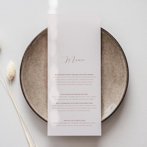 Carte de menu florale personnalisée | Papeterie de mariage imprimable | Mariage moderne rose et pêche | Suite florale d'invitation de mariage | Prêt à imprimer