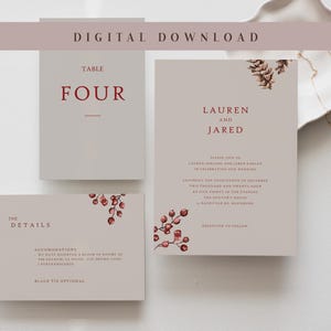 Save the Date Digital Download, Autumn Theme, Rustic Style, Taupe and Brown Custom Invite, Bespoke Wedding, Beige Wedding