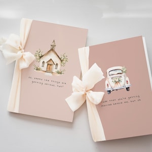 Set di 6 biglietti d'auguri per matrimonio, addio al nubilato e fidanzamento / acquerelli dipinti a mano con messaggi divertenti e impertinenti / regali per matrimonio e fidanzamento