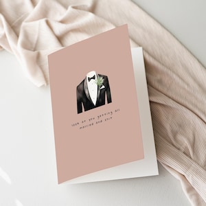 Wedding and Engagement Card for Him | Handpainted Watercolour with Sassy, Stylish Lettering | Funny Greeting Cards and Wedding Gifts