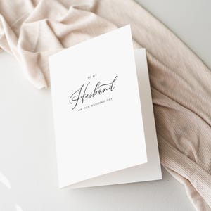 Carte à mon mari le jour de notre mariage | Élégante carte de mariage en noir et blanc pour le marié | Note d'amour souvenir - Impressions et conception de pièces