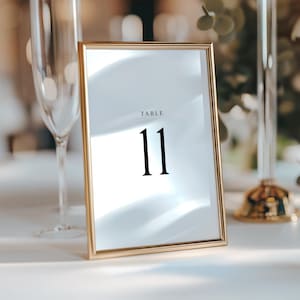 Set of 25 Classic Table Numbers for Weddings or Events | Black & White 4x6&quot; Printable Table Cards | Modern Minimal Design | Digital Download