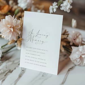 In Loving Memory Sign | Modern Wedding Memorial | 4x6, 5x7, 8x10 | Instant Download | Ready-to-Print | No Editing Needed | Table Printable