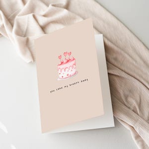 Carte mignonne de gâteau | Cartes amusantes pour amis | carte de voeux douce | Idée cadeau pour les amateurs de gâteaux | Papeterie sur le thème des desserts | Juste parce que ILYSM