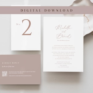 Custom Wedding Stationery Suite | Modern Bespoke Printable Invitations | Personalized Digital Download | Made-to-Order & Ready to Print