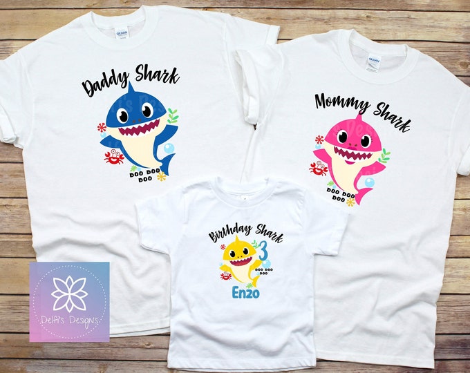 Baby Shark Family Birthday Shirts. Customized Baby Shark - Etsy