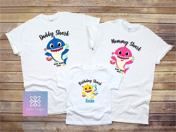 Baby Shark Family Birthday Shirts. Customized Baby Shark | Etsy