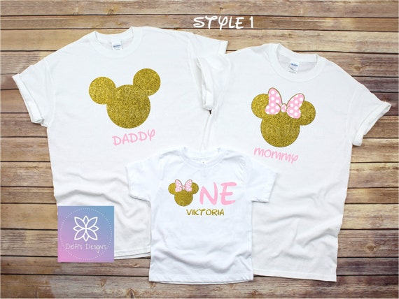 Gold Minnie Mouse 1st and 2nd Birthday 