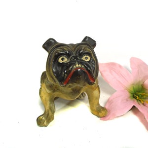 Antique old English bulldog, British Bulldog, Made in Germany, Old style Bulldog porcelain figure, 105 mm / 4.1 inch (height)